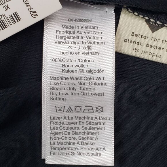 Madewell Plus Whisper Cotton Crewneck Pocket Muscle Tank True Black Women 3X NWT - Picture 9 of 16